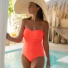 Astrid One Piece - Fluro Waffle Watermelon