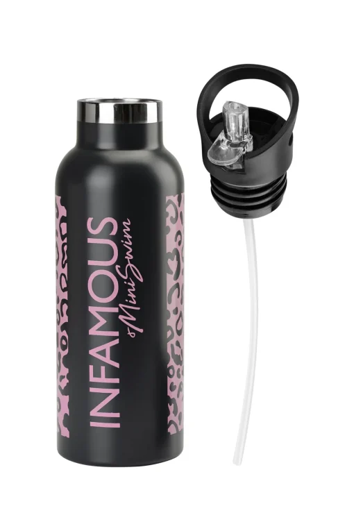 Bottle with Straw - Mellow Leopard