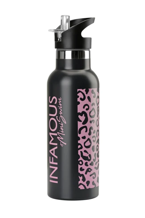 Bottle with Straw - Mellow Leopard