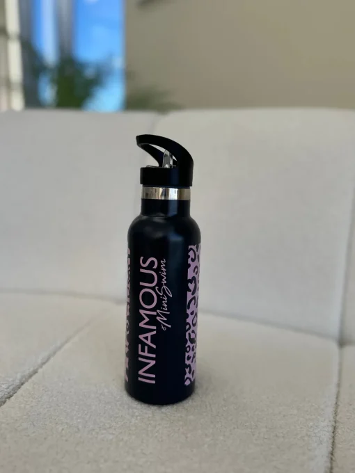 Bottle with Straw - Mellow Leopard