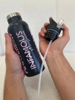 Bottle with Straw - Mellow Leopard