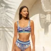 Gia Bikini Top - Peacock Swirls