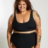 Gia Bikini Top Curve - Black Waffle