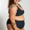 Ginger Bikini Bottom Curve - Textured Leopard Charcoal