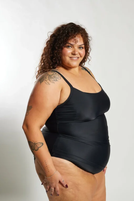 Giselle Tankini Top Curve - Black on Black