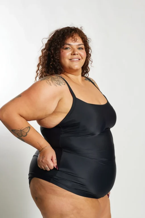Giselle Tankini Top Curve - Black on Black