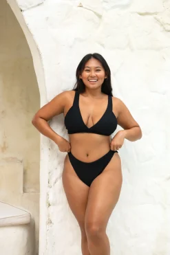 Grace Bikini Bottom - Black Waffle
