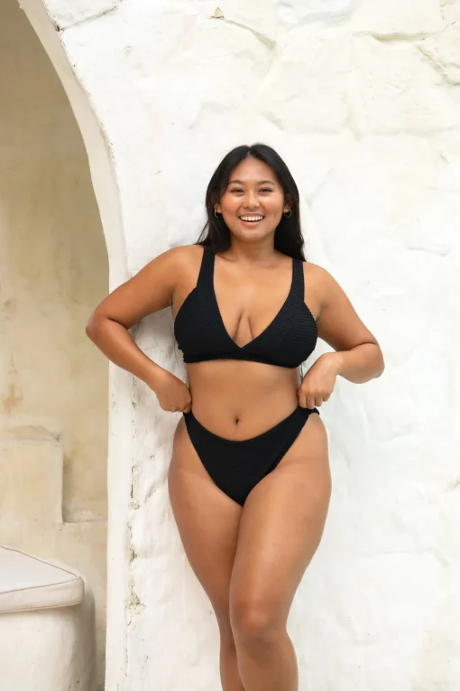 Grace Bikini Bottom - Black Waffle