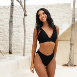 Grace Bikini Bottom - Black Waffle