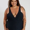 Gwen One Piece Curve - Textured Leopard Charcoal