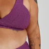 Lola Bikini Top Curve - Textured Leopard Grape