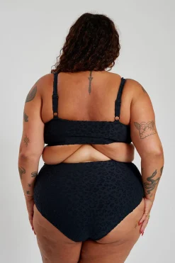 Lola Bikini Top Curve - Textured Leopard Charcoal