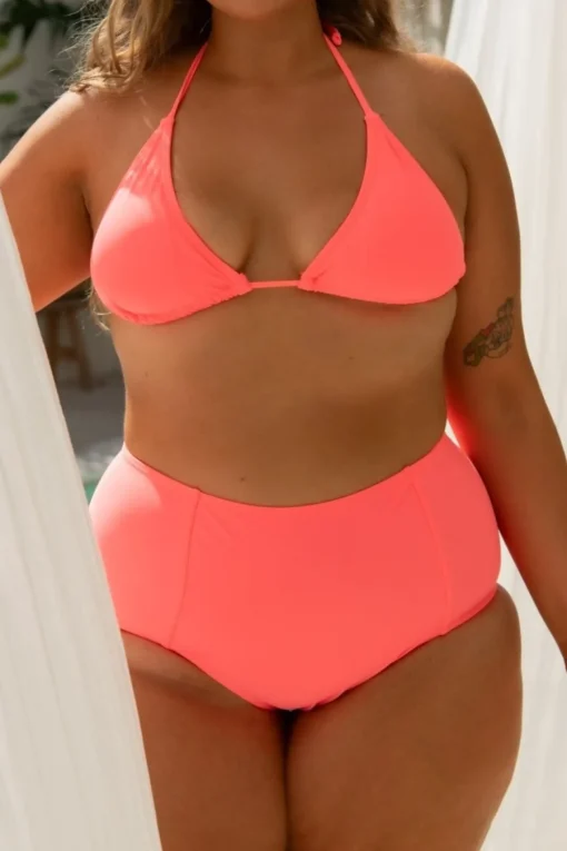 Mia String Top - Fluorescent Coral