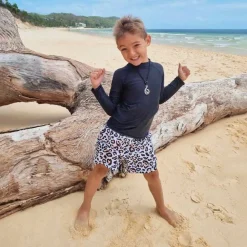 Mini Billy Rashie Top - Black on Black