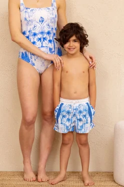Mini Hank Board Shorts - Blue Jungle