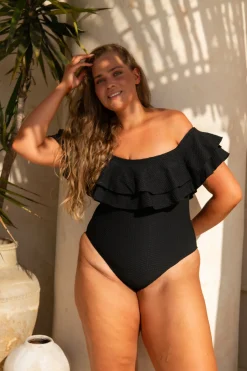 Miranda One Piece - Black Waffle
