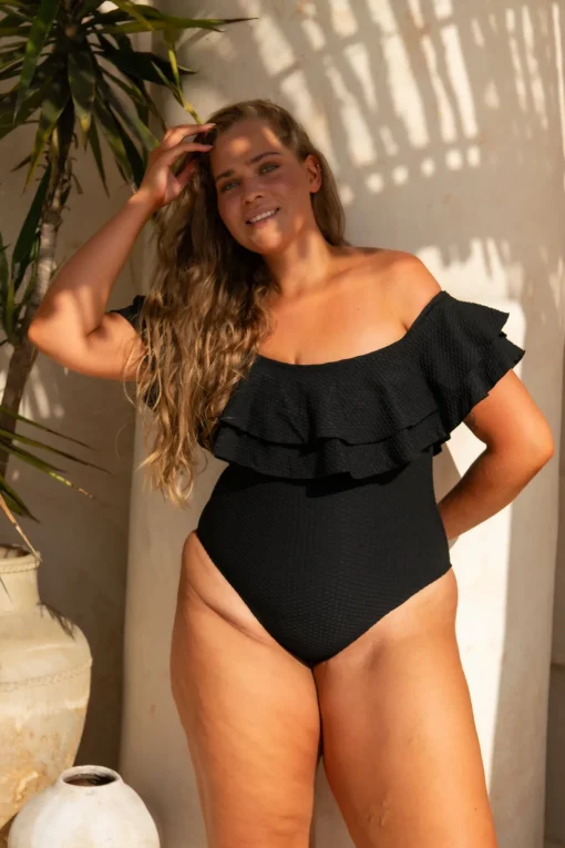 Miranda One Piece - Black Waffle