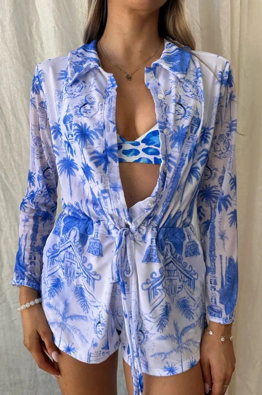 Oceana Playsuit - Blue Jungle