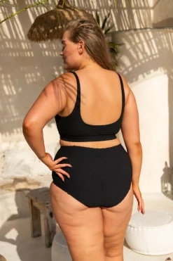 Penelope Bikini Bottom - Black Waffle