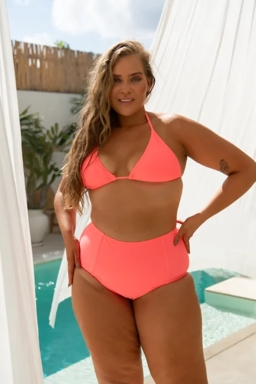 Penelope Bikini Bottom - Fluorescent Coral