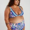 Penelope Bikini Bottom Curve - Peacock Swirls
